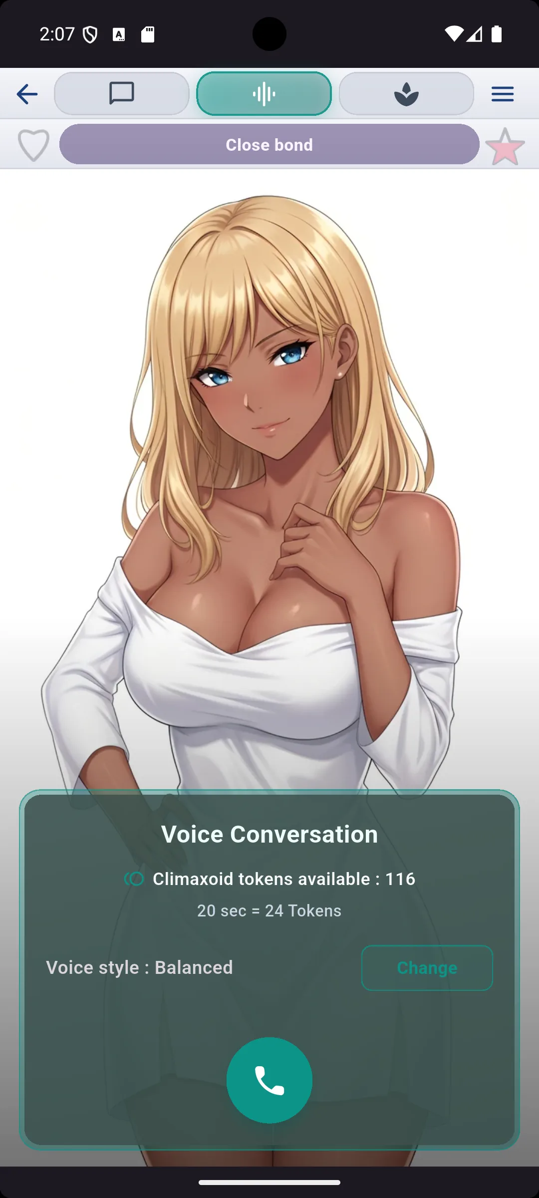 Climaxoid tactile voice: talk and touch your AI companion simultaneously
